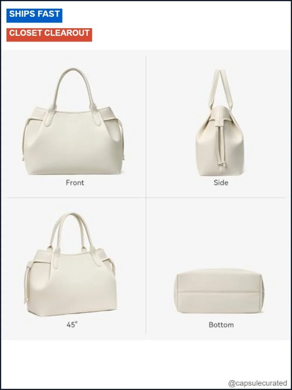 Vegan Leather Satchel Tote Bag with Detachable Silk Scarf
